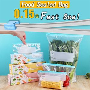 Reusable Zipper Bag Food Storage Bags Ziplock Bags Stand Up Zip Shut Plastic Freezer Bag Fruit Veget